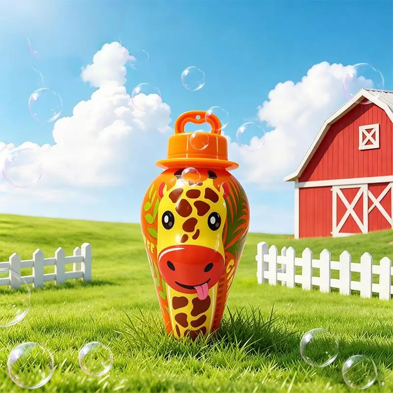 BubblePals – Allegro e divertente – Mini macchina per bolle antiversamento con motivi di animaletti