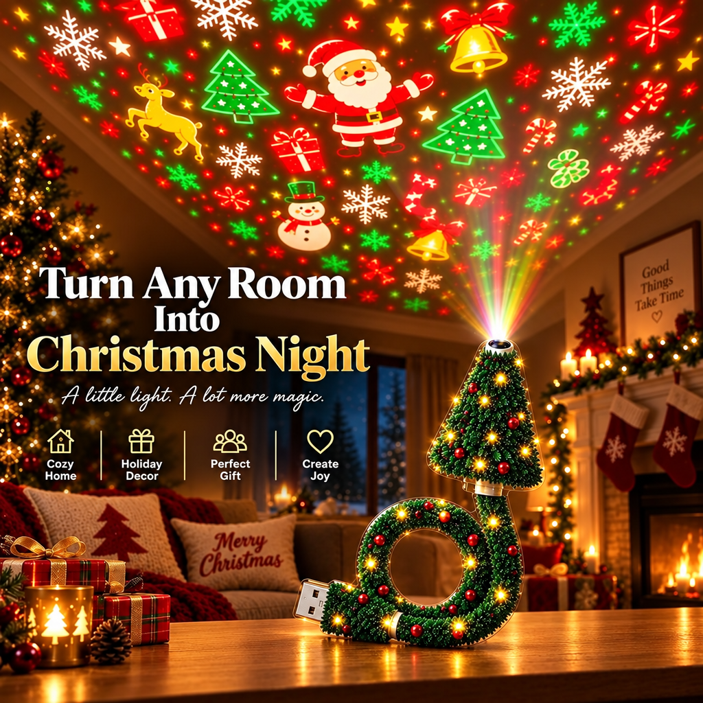HolidayBeam – Festoso e suggestivo – Proiettore natalizio USB con giochi di luce