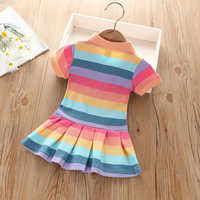 Thumbnail for RainbowBabe – Fresco e colorato – Abito polo per bambinas