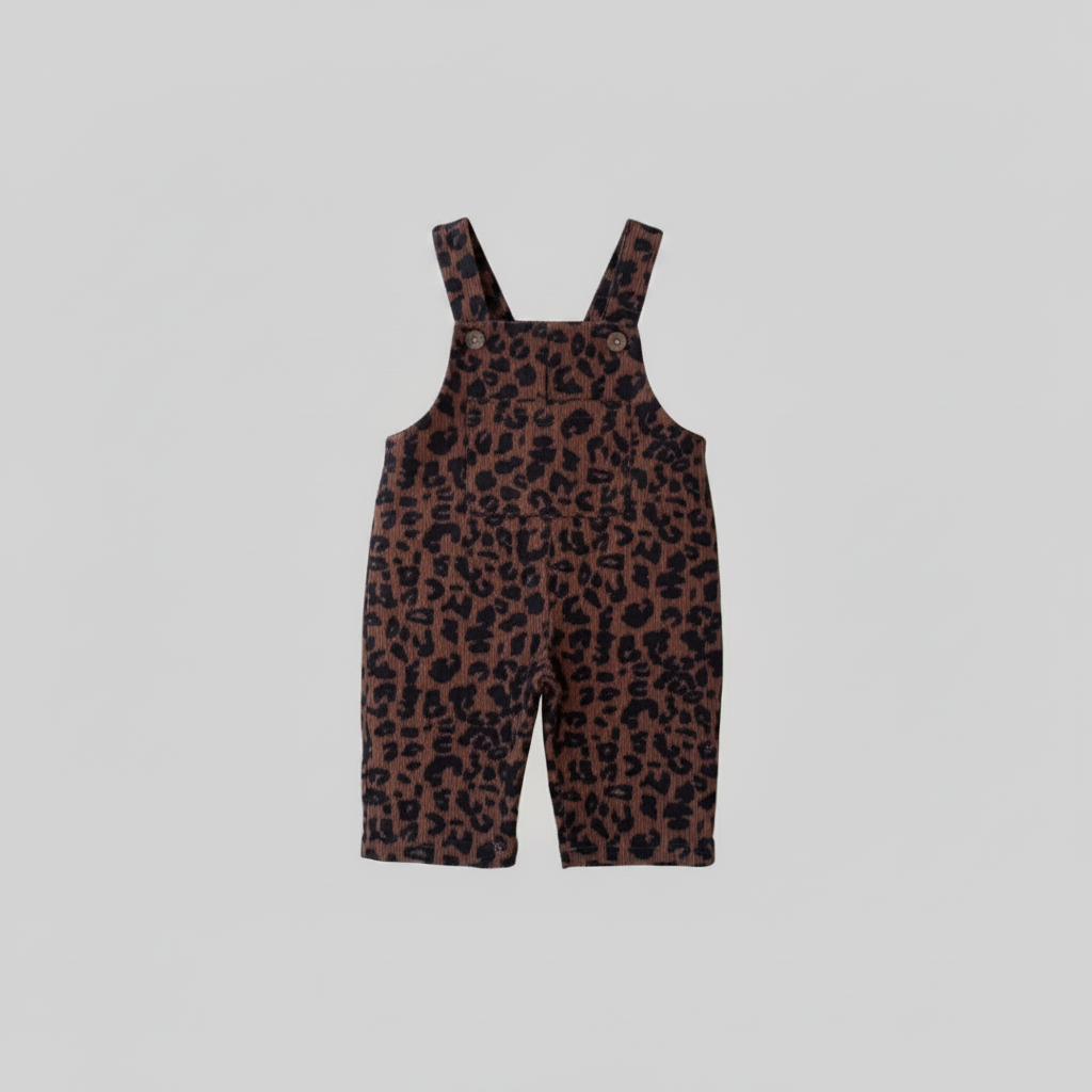 LeopardChic – Alla moda e comode – Salopette da bambina con stampa leopardata