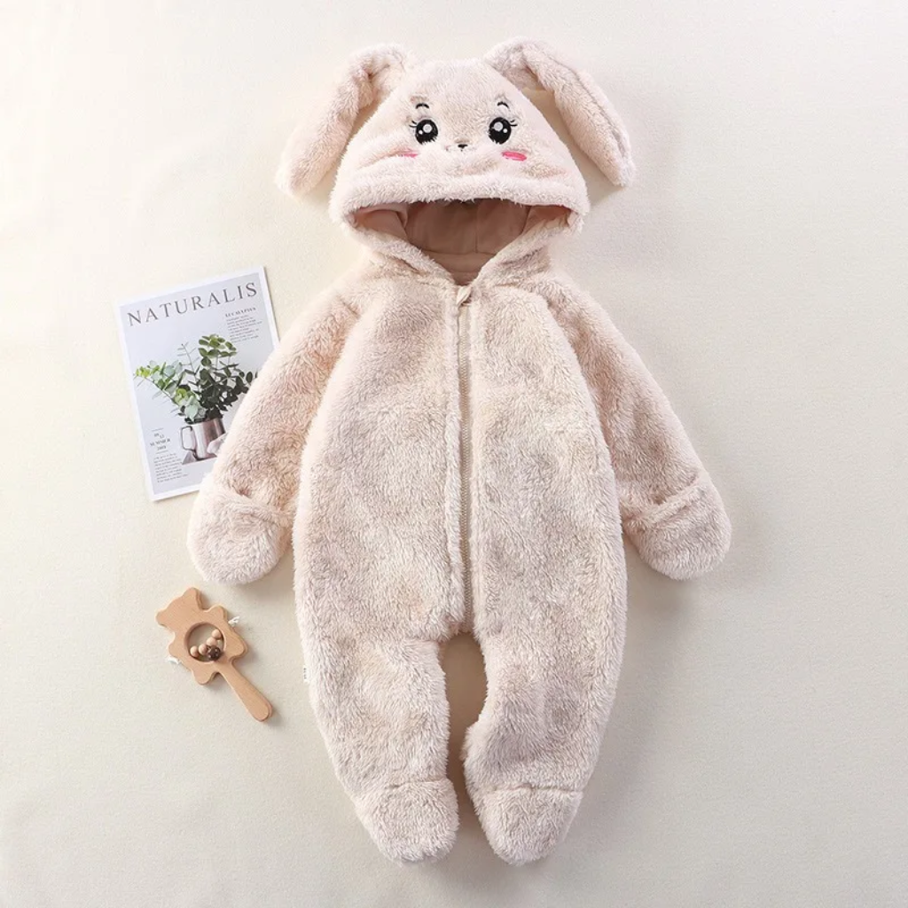 CozyBear – Morbido e caldo – Tutina per neonati con cappuccio a forma di animale