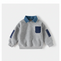 Thumbnail for CoolJunior – Caldo ed elegante – Maglione da ragazzo con collo in denim