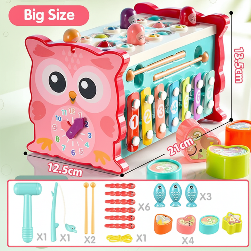 Montessori Hammering Toy – Motricità e apprendimento – Set di gioco 8 in 1
