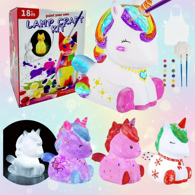MiniCrafters – Creatività e apprendimento – Set di colori per dipingere animali su lampade fai da te