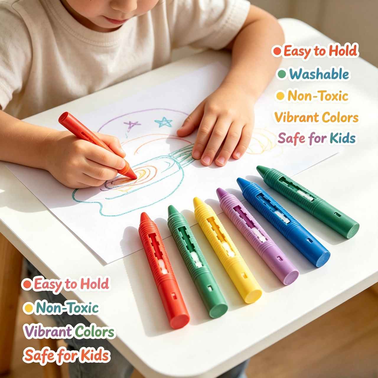 DoodleBath – Colorato e divertente – Set di 6 gessetti da bagno