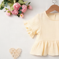 Thumbnail for SoftCharm – Elegante e comodo – Set da bambina con top con volant e pantaloni lunghi