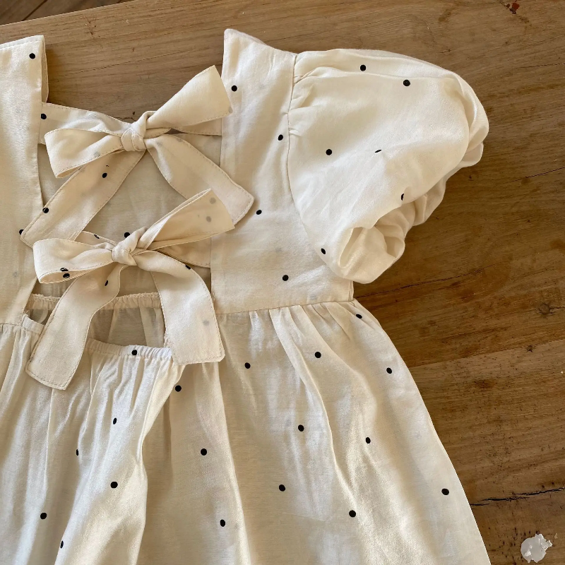 LittleTwinkle – Morbida e comoda – Abito da bambina con doppio fiocco