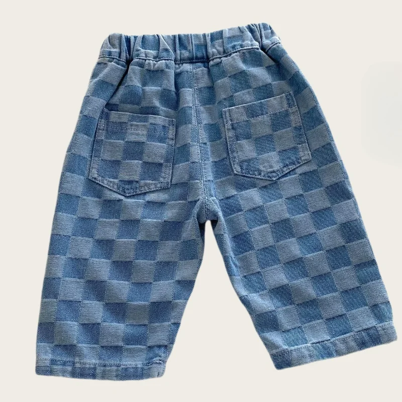 DenimCheck – Comodi e alla moda – Pantaloni per bambini con motivo a quadretti