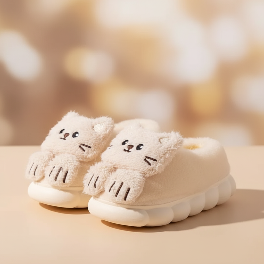 SnuggleKitty – Calore e sicurezza – Pantofole per bambini a forma di gatto