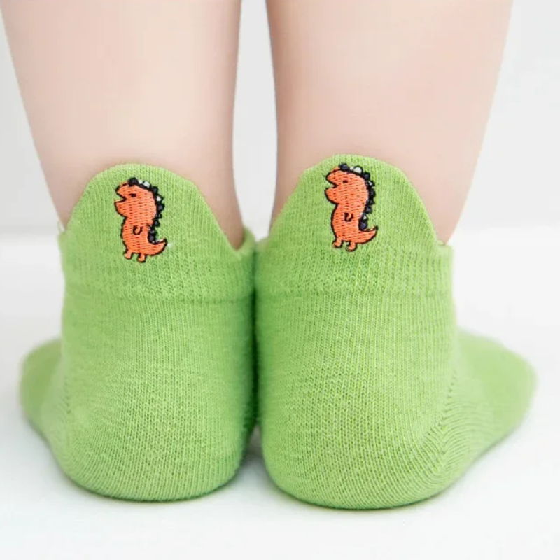 PlayfulToes – Kleurrijk & Zacht – Lage Kinder Sokjes (Set van 5)