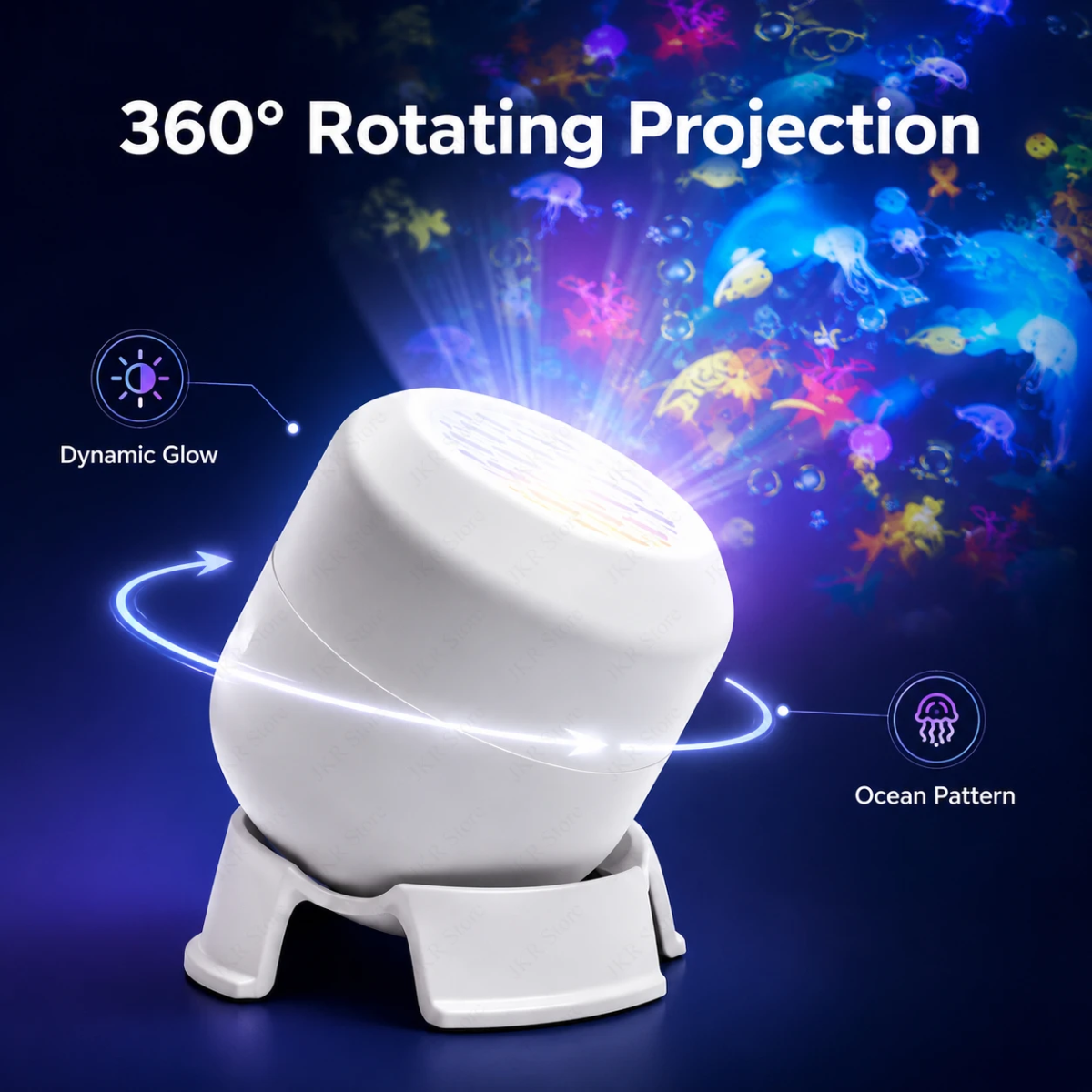 SeaDream – Divertente e istruttiva – Lampada da notte LED girevole a 360°