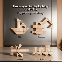 Thumbnail for BlockyFun – Creativo ed educativo – Set di blocchi da costruzione in legno da 100 pezzi