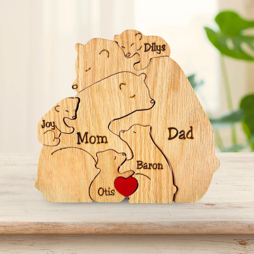 Family Puzzle™ – Regalo personalizzato per la Festa della Mamma con una famiglia di orsacchiotti