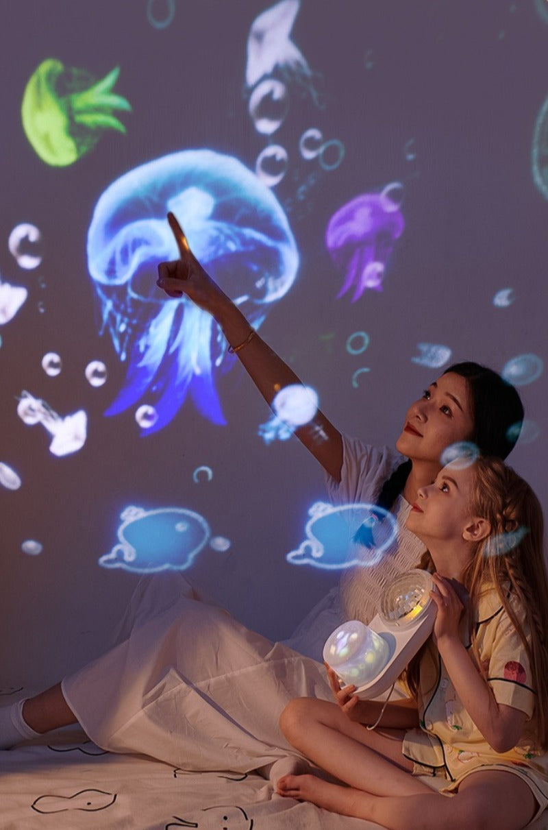 OceanGlow – Rilassante e magica – Lampada da notte con proiezione di cielo stellato