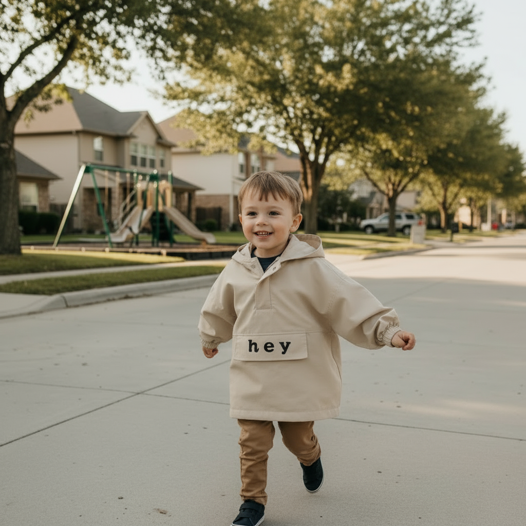 Mini Fashion – Resistente alle intemperie e leggero – Giacca a vento con cappuccio