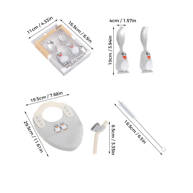 MiniMeal – Sicuro e antiscivolo – Set di piatti in silicone per bambini con posate