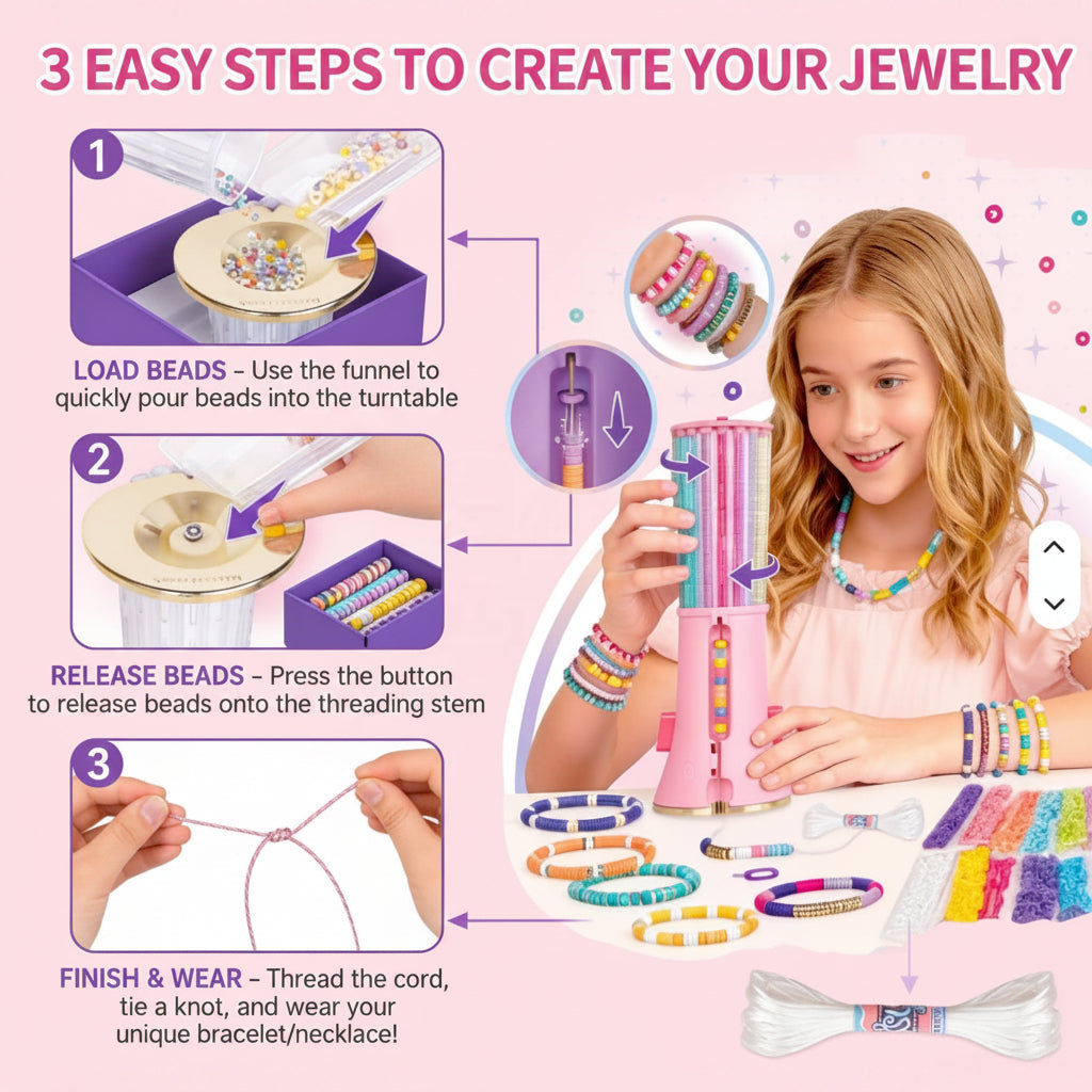 BeadMaster – Creativo ed educativo – Kit fai da te per realizzare braccialetti