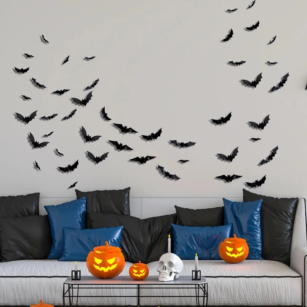 SpookyGlow – Inquietante e suggestivo – Decorazione da parete LED a forma di pipistrello per Halloween