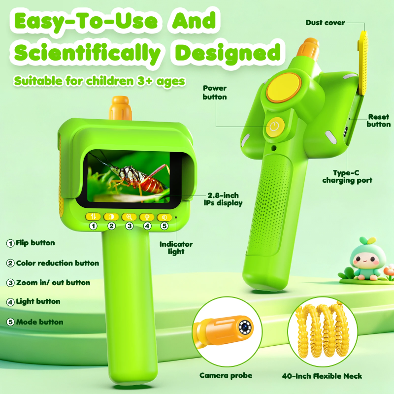 JuniorExplorer – Educativo e divertente – Videocamera boroscopica per bambini