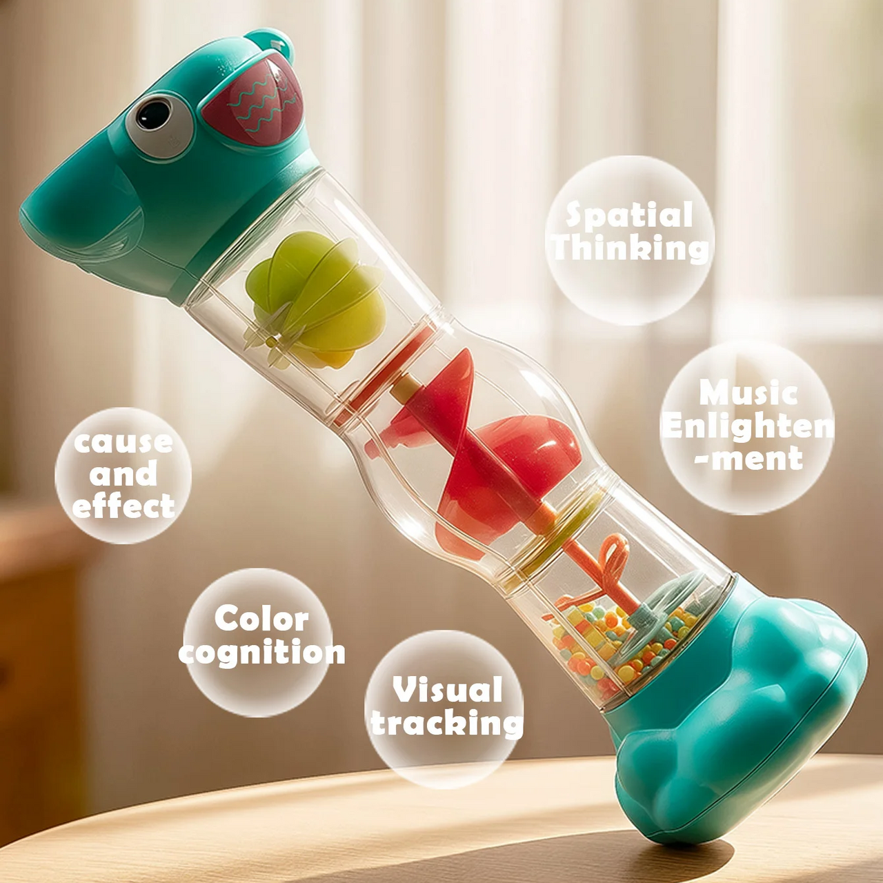 SensoryTube – Colorato ed educativo – Sonaglio “Tubo dell’arcobaleno” sensoriale