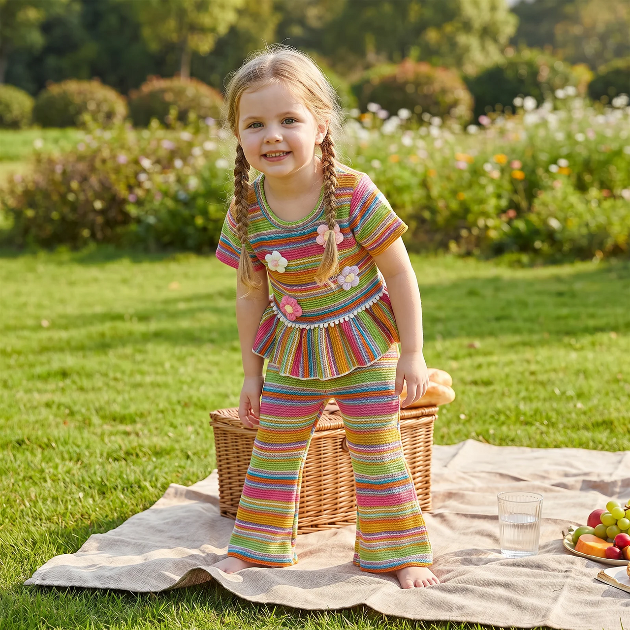 RainbowBloom – Colorato e carino – Outfit per bambini “Flower Power”