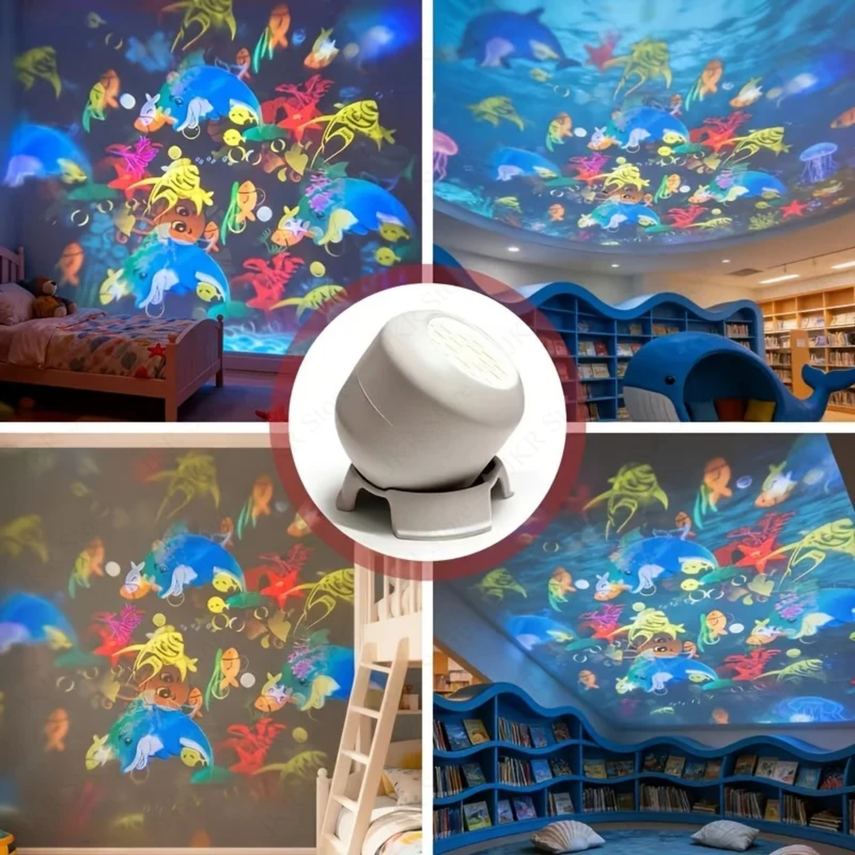 SeaDream – Divertente e istruttiva – Lampada da notte LED girevole a 360°