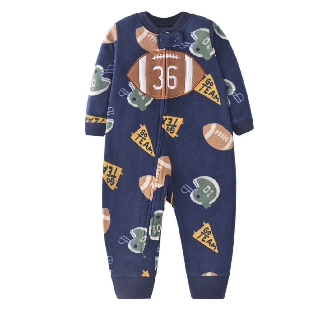 WarmBuddy – Carino e morbido – Tutina per neonati in pile con stampa cartoon