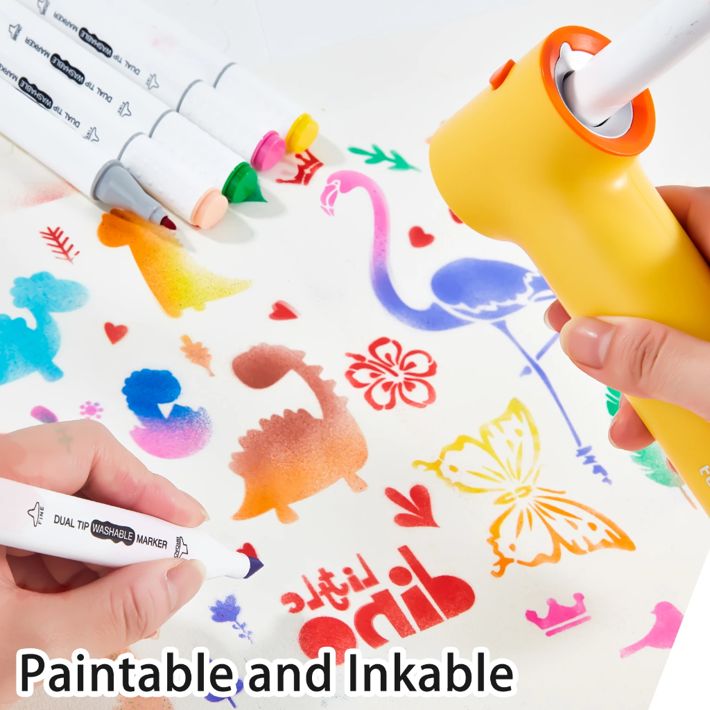PaintBuddy – Creativo ed educativo – Set da disegno portatile con aerografo