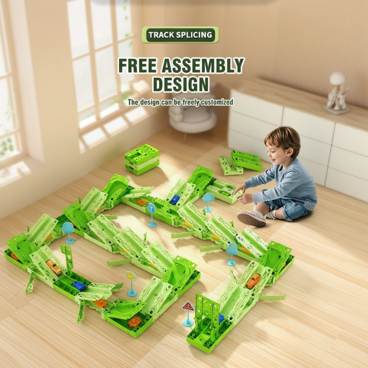 GravityRacer – Istruttivo e divertente – Set di pista con veicoli fai da te