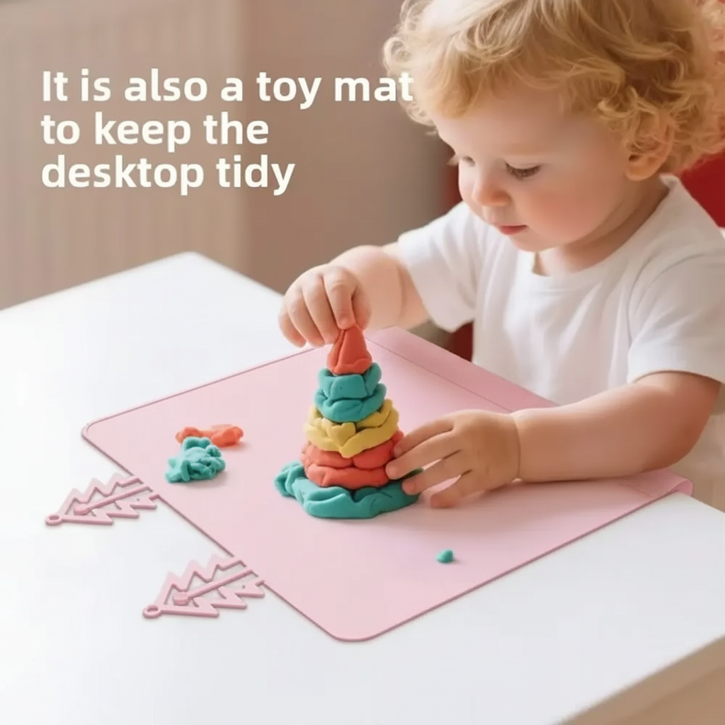 BabySafe – Pratico e igienico – Tovaglietta in silicone con bordo rialzato