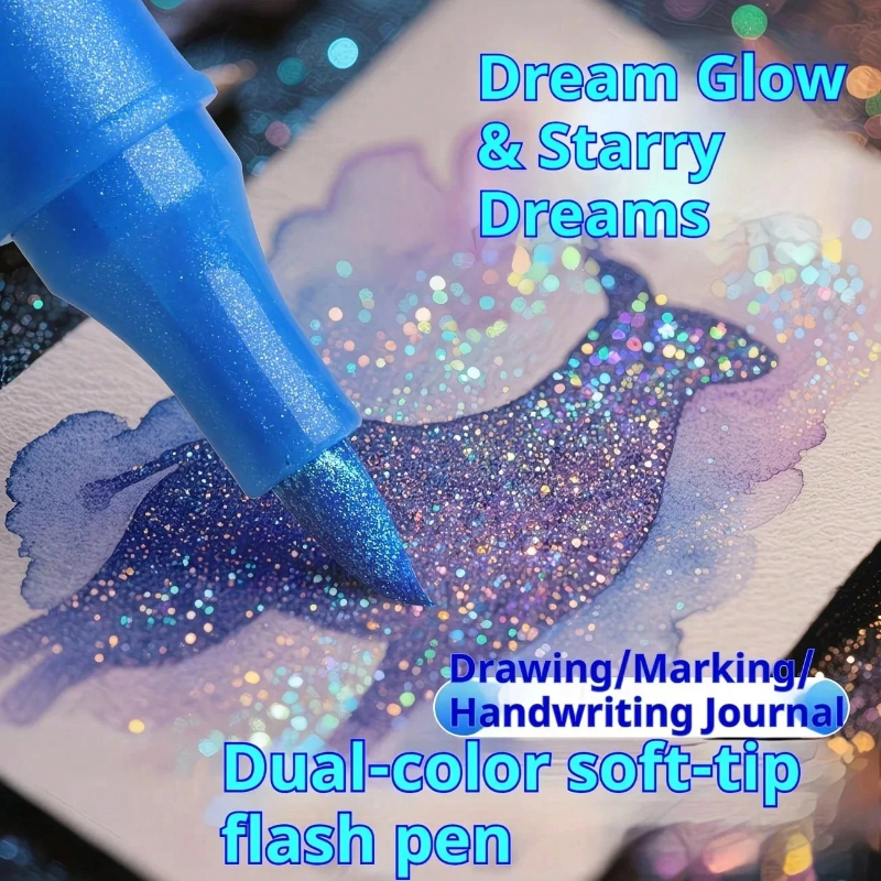 ArtShine – Colorato e brillante – Set di pennarelli glitterati e luminescenti a doppia punta