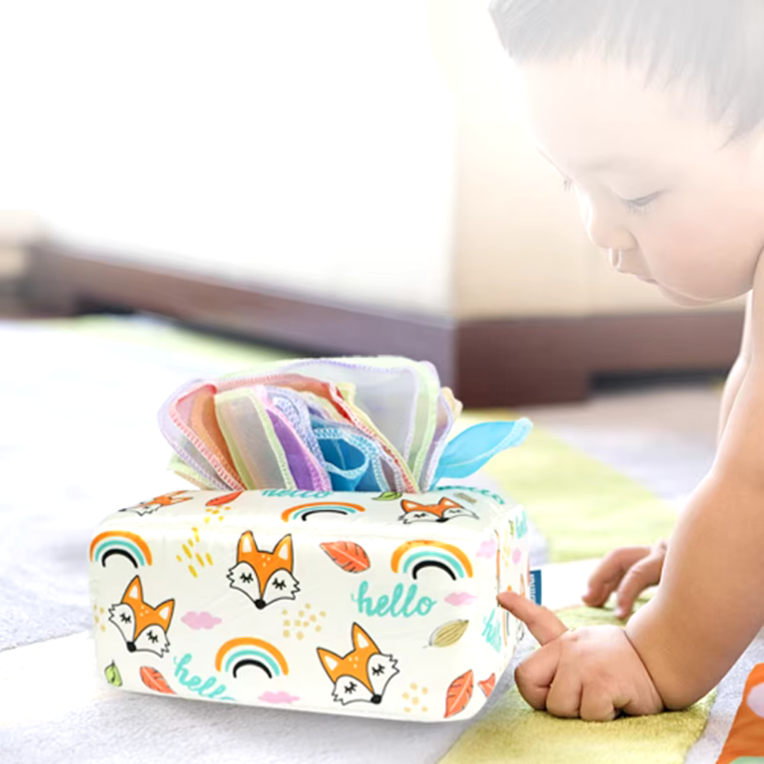 KleurenKracht – Sviluppo e sensi - Scatola di fazzoletti sensoriali Montessori