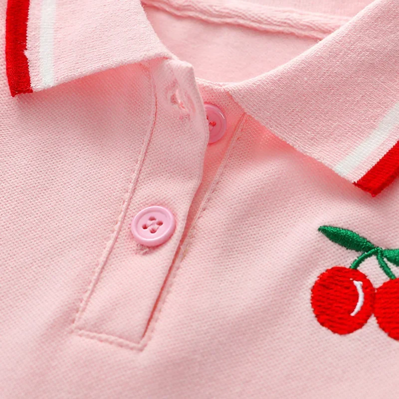 PetitJoy – Comoda ed elegante – Abito polo con stampa a ciliegie