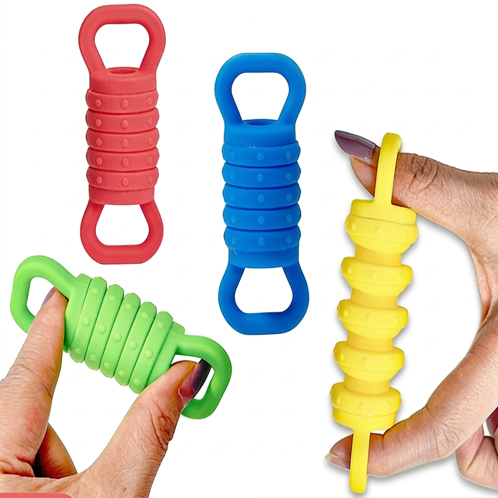 Plungy – Elastici e sensoriali – Giocattoli antistress in silicone (set da 4)