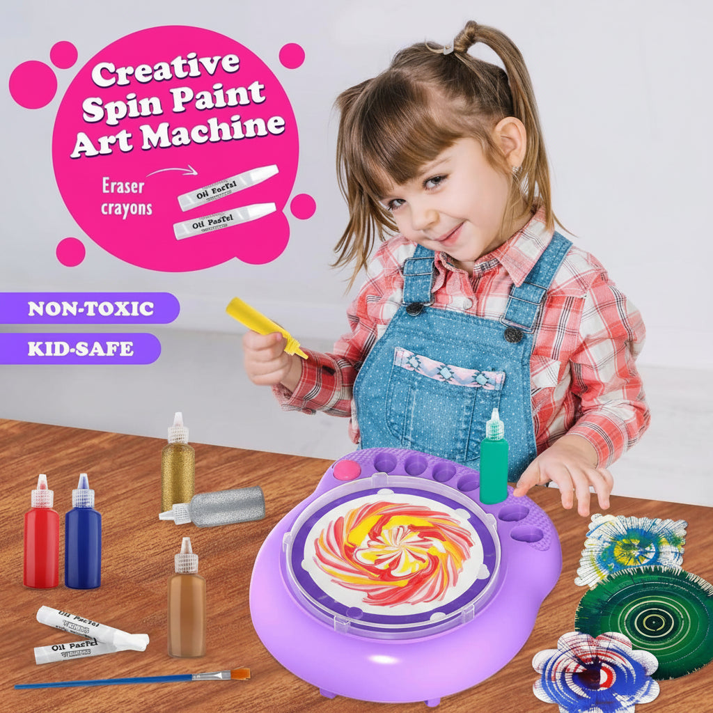 SpinArt – Creativo ed educativo – Macchina per dipingere fai da te