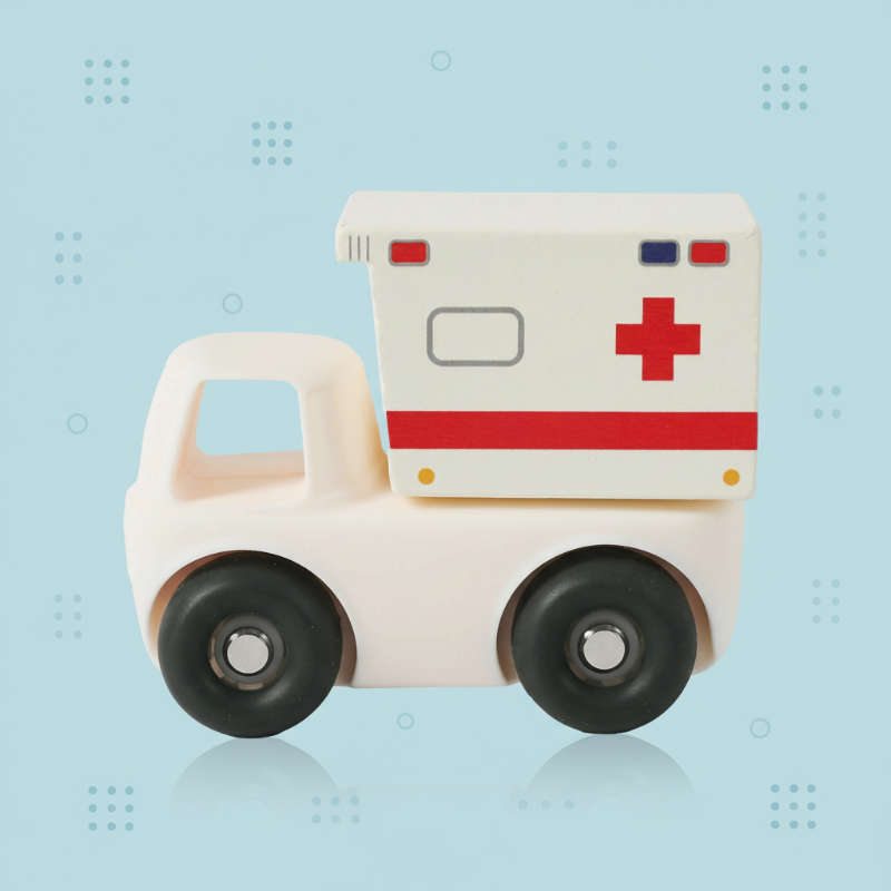 Montessori Silicone Toy Car – Sicuro e adatto alla masticazione – Giocattolo da masticare in silicone a forma di veicolo