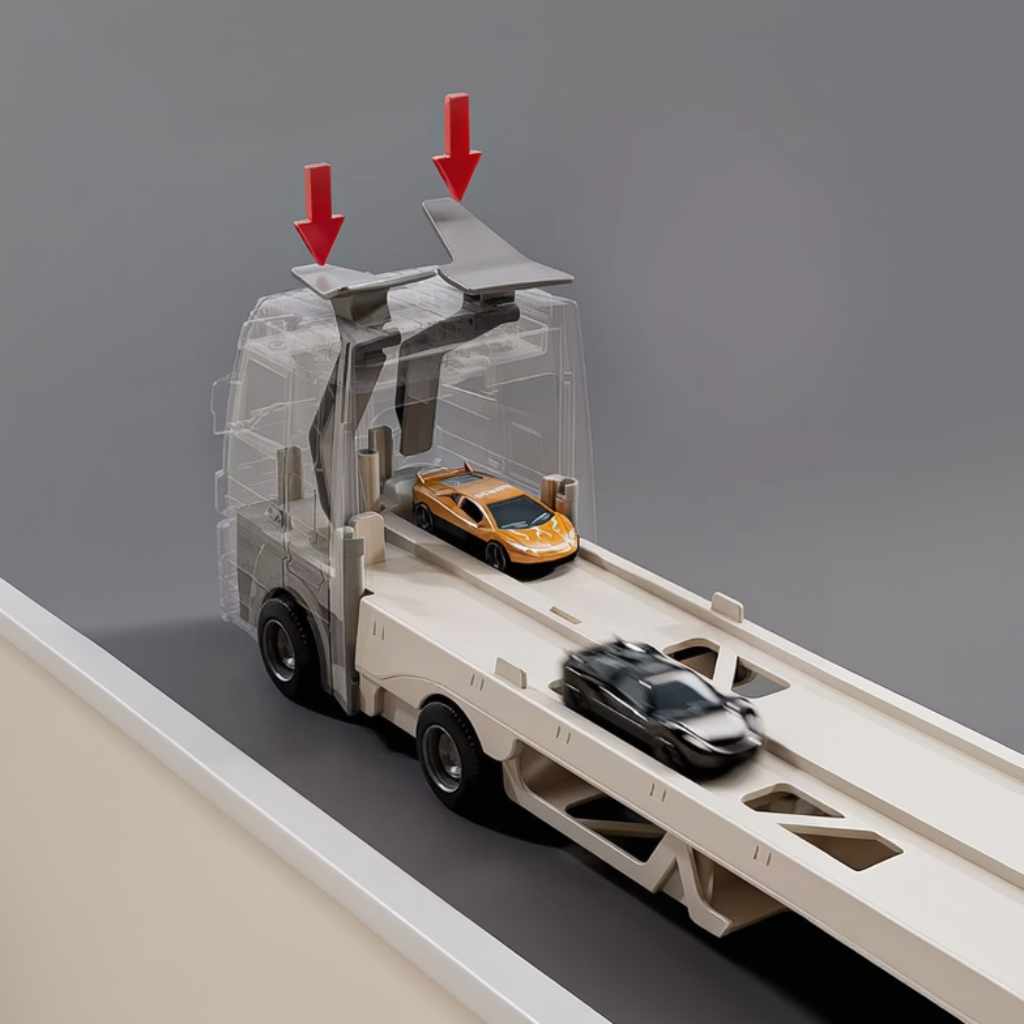 CarHauler – Divertente e avventuroso – Set di gioco con auto da corsa e rimorchio per auto