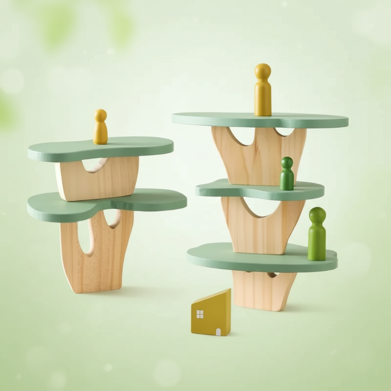Wooden Forest Blocks – Creatività e sviluppo – Set di blocchi da impilare in legno