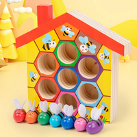 Thumbnail for HoneyHive – Montessori & Educativo – Gioco di smistamento delle api in legno