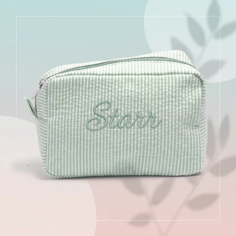 Striped Name Pouch – Personalizzata ed elegante – Trousse