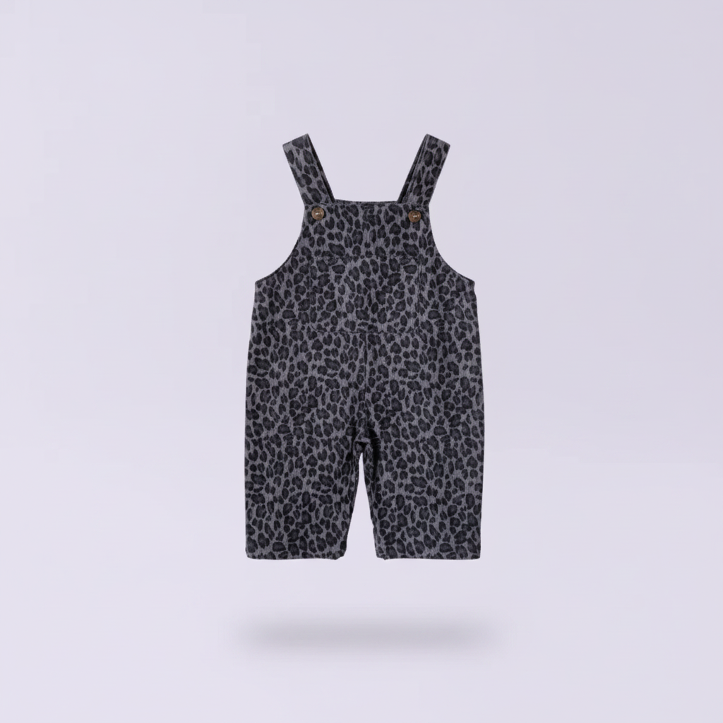 LeopardChic – Alla moda e comode – Salopette da bambina con stampa leopardata