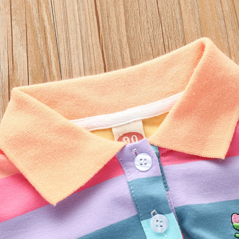 RainbowBabe – Fresco e colorato – Abito polo per bambinas