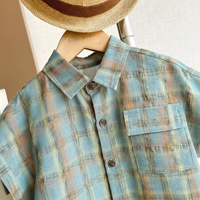Thumbnail for LittleGent – Trendy & Casual – Set da ragazzo con camicia a quadri e pantaloncini