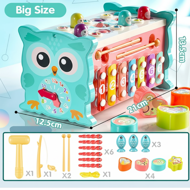 Montessori Hammering Toy – Motricità e apprendimento – Set di gioco 8 in 1