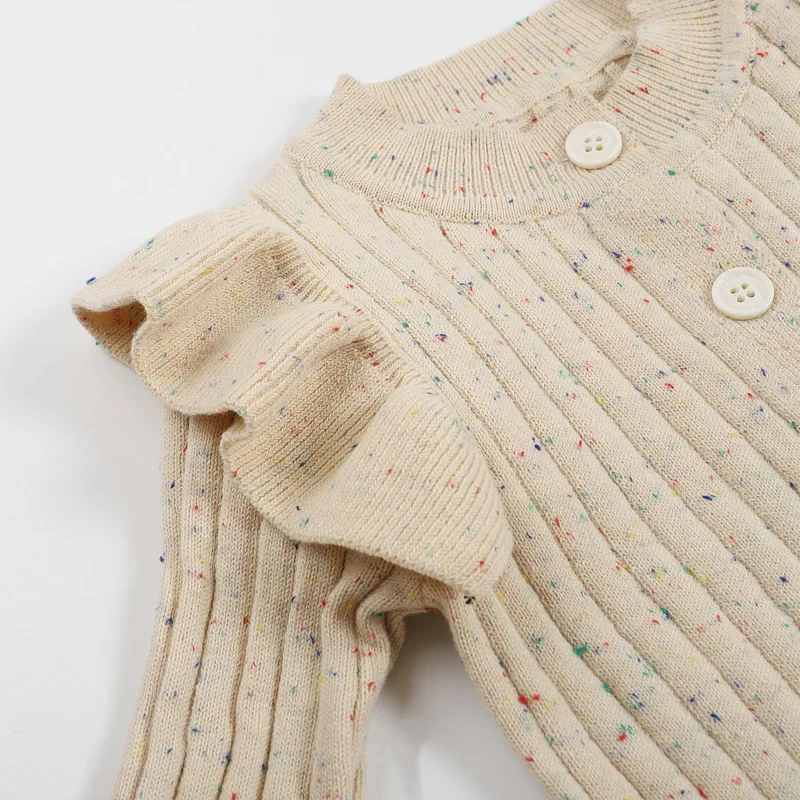 MiniAurora – Morbido ed elegante – Tutina lavorata a maglia per neonati con ali d'angelo e fascia per la testa