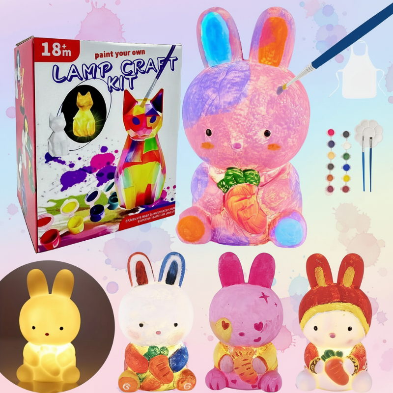 MiniCrafters – Creatività e apprendimento – Set di colori per dipingere animali su lampade fai da te
