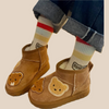Mini Fashion - Stivaletto in camoscio marrone con orsetti