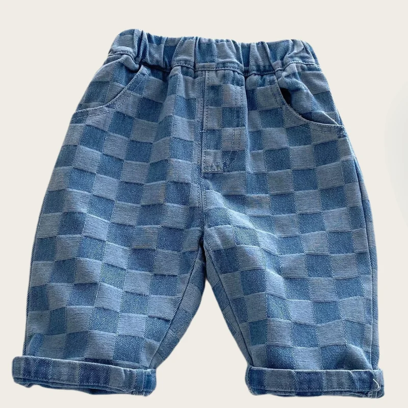 DenimCheck – Comodi e alla moda – Pantaloni per bambini con motivo a quadretti