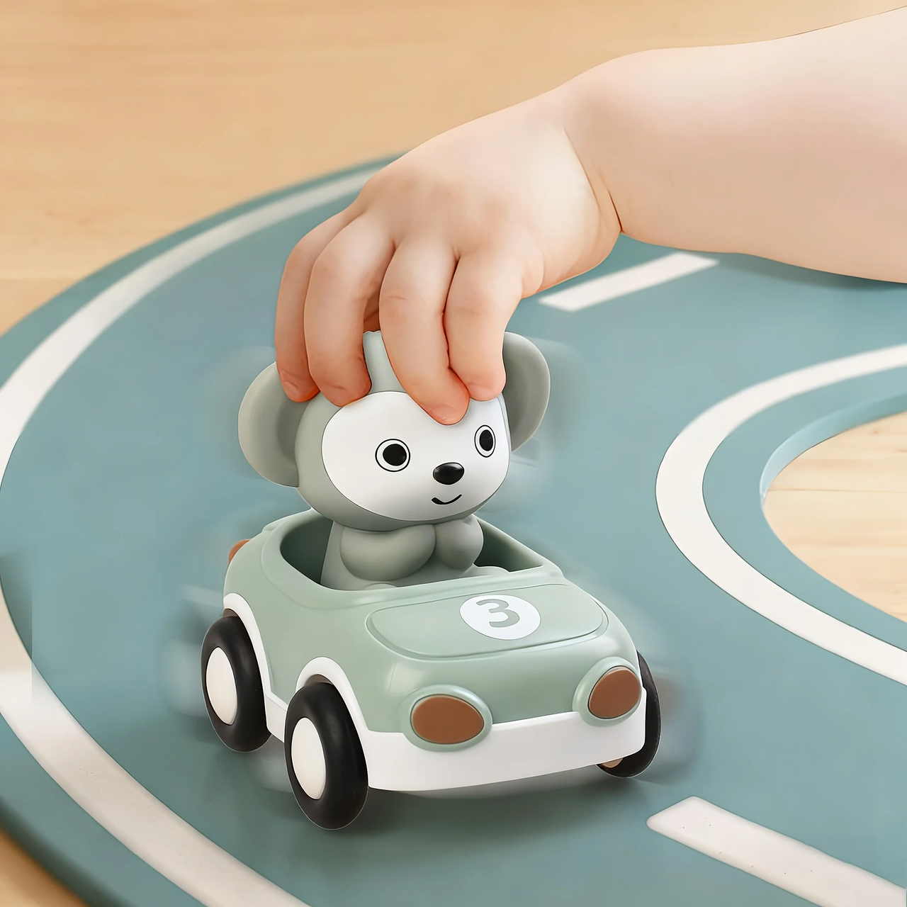 AnimalRide – Divertente e carino – Auto con animaletti in silicone (3 pezzi)