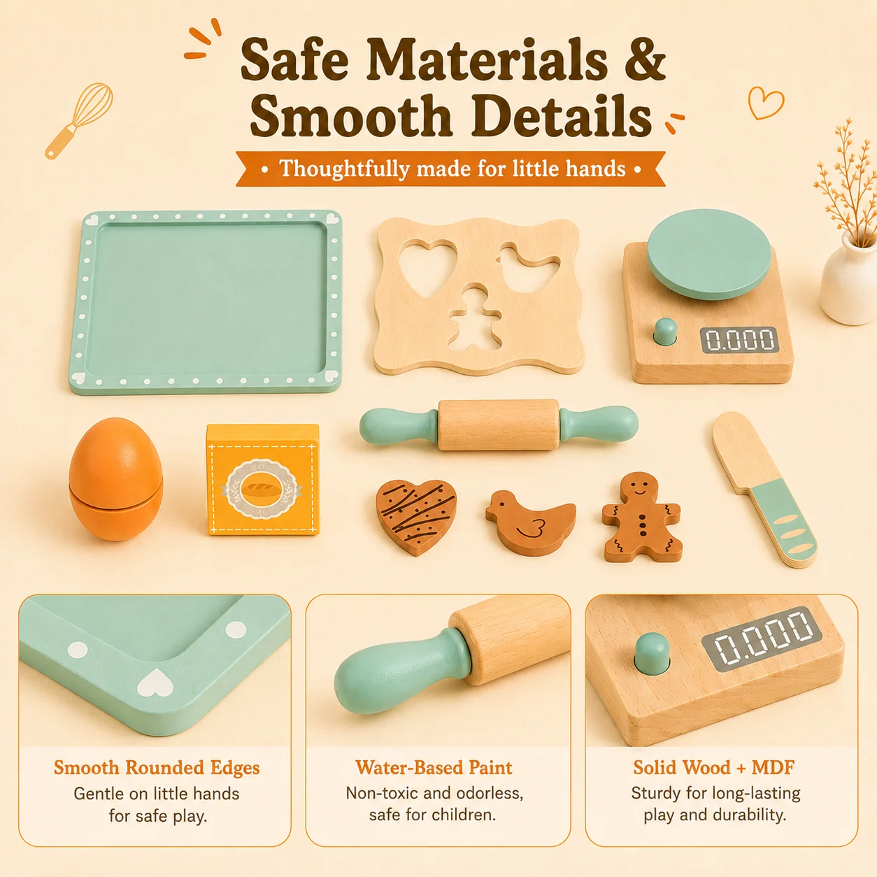 BakeBuddy – Creativo ed educativo – Set da cucina in legno